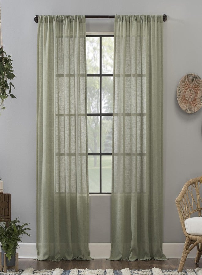 Clean Window ستارة شفافة مضادة للغبار، ذات ملمس ناعم، مناسبة للحساسية والحيوانات الأليفة، مقاس 52 بوصة عرض × 63 بوصة طول، لون أخضر سيلادون - Image 1